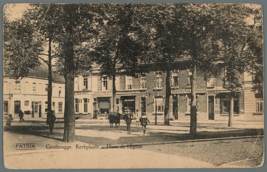 Kerkplaats van Gentbrugge, zoals het vroeger was